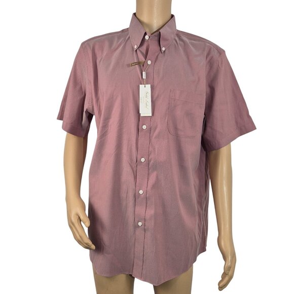 Roundtree & Yorke Gold Label Men's Shirt Size XL Non Iron Red Slim Fit 56 - Picture 2 of 10